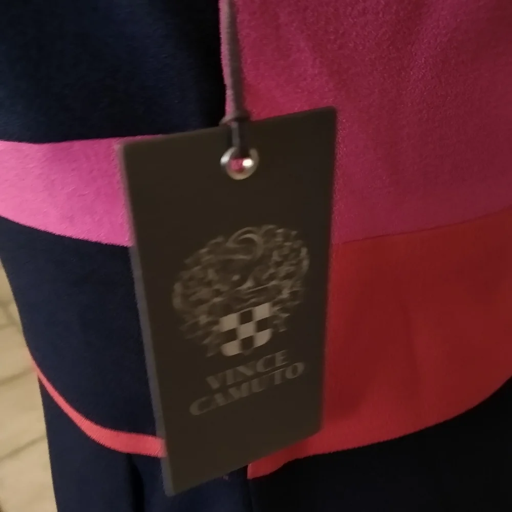 NWT Vince Camuto Navy Colorblock Sleeveless Wide-Leg Jumpsuit Sz 6 Pink Red - Picture 7 of 14